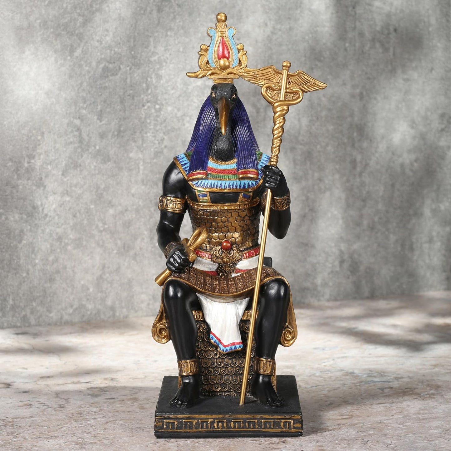Thoth The Egyptian God Of Wisdom Sitting In His Throne