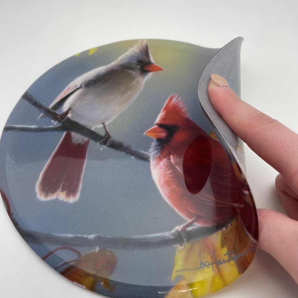 Silicone Golden Morning Cardinals 8Inch Non-Slip Trivet