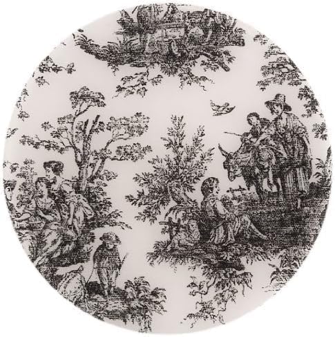 Black Toile 10" Round Trivet