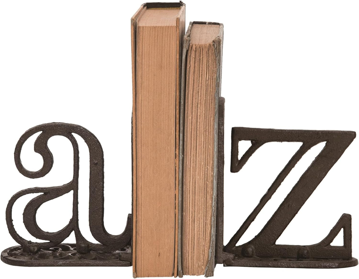 Cast Iron A & Z Bookend Set Of 2