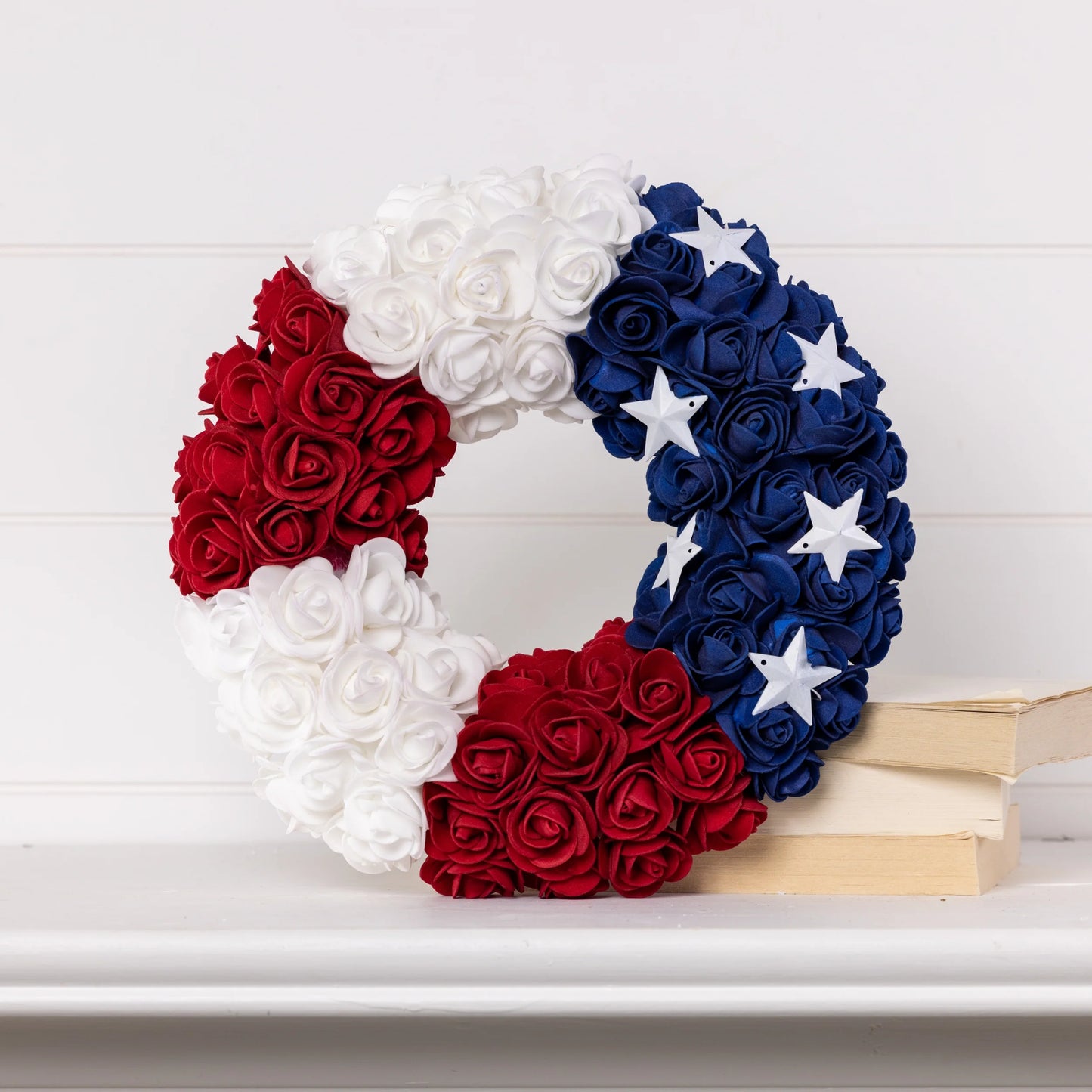 Mini Styro Silk Rose Americana Wreath Set Of 2