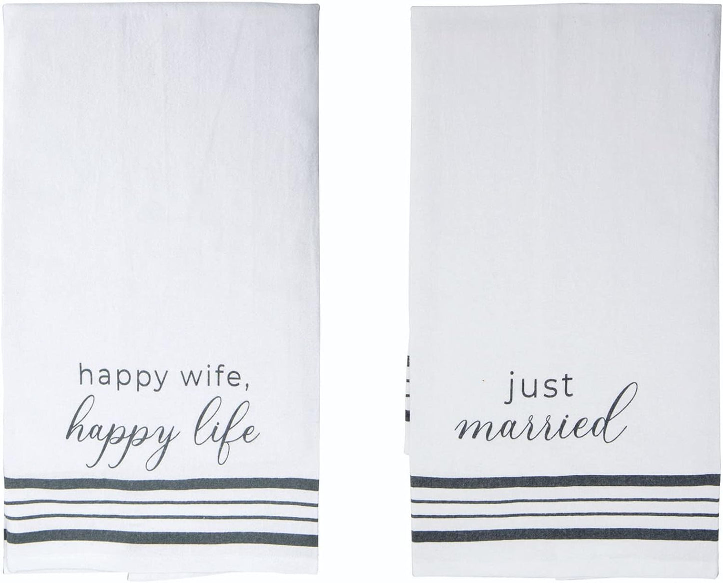 Fabric Just Married Tea Towels Set Of 2