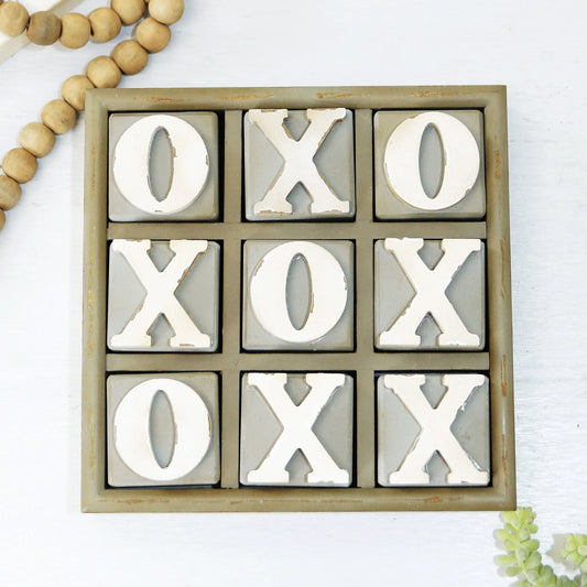 Wood Table Tic Tac Toe Game