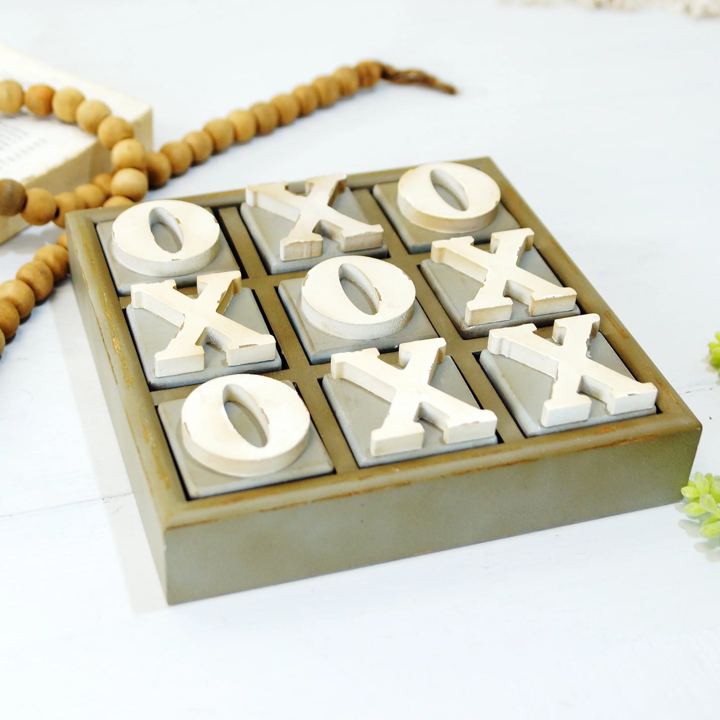 Wood Table Tic Tac Toe Game
