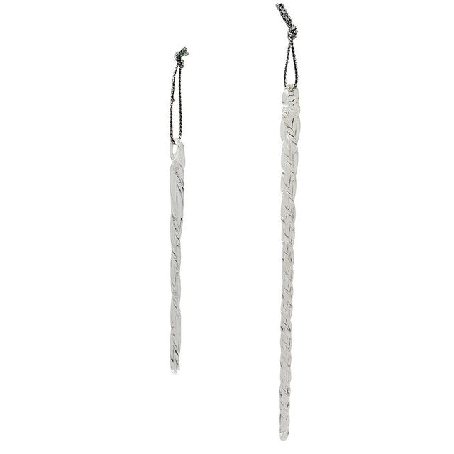 Glass Icicle Ornament Set Clear Twisted Christmas Tree Decorations