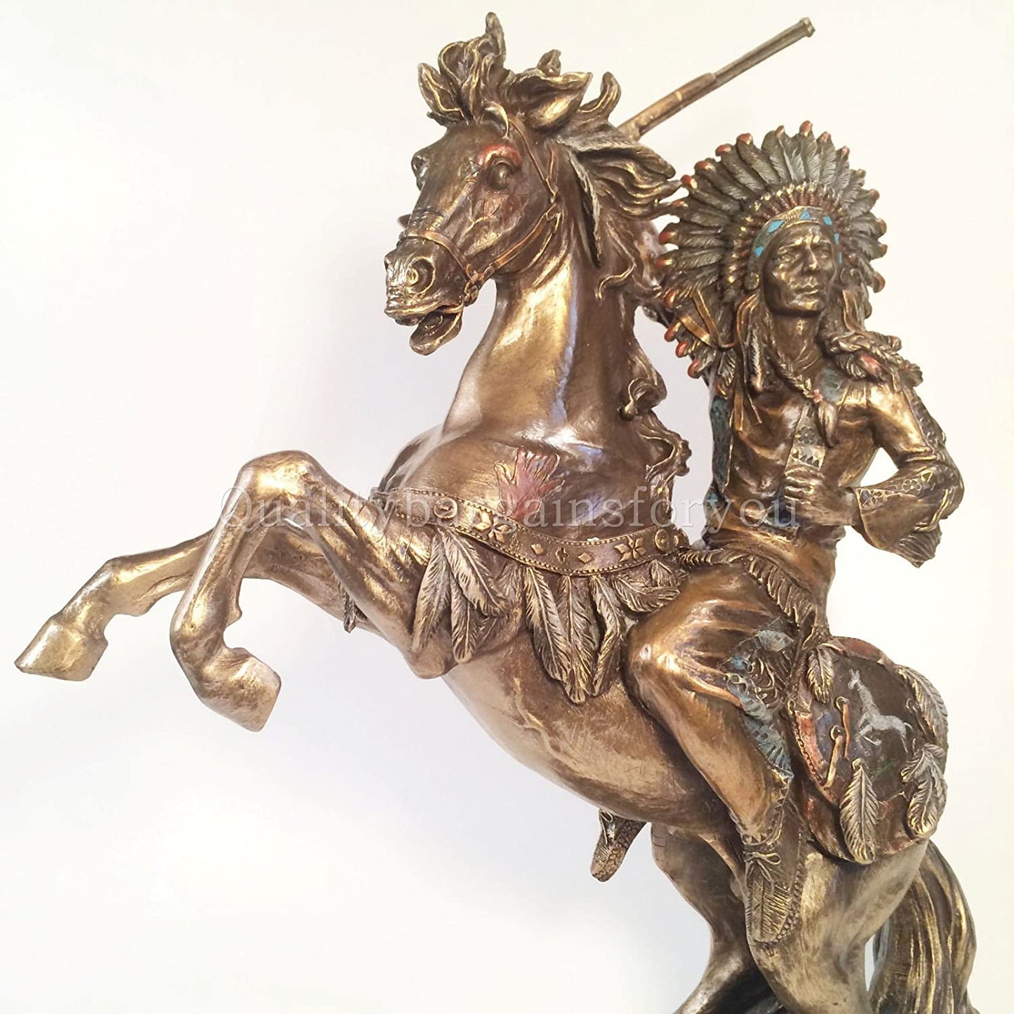 Sioux Chief Raising Rifle On A Rearing Horse
