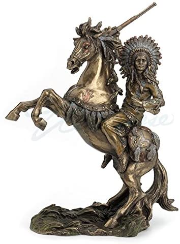 Sioux Chief Raising Rifle On A Rearing Horse