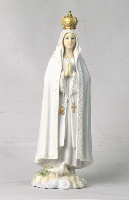 White Our Lady of Fatima Decorative Statue Figurine