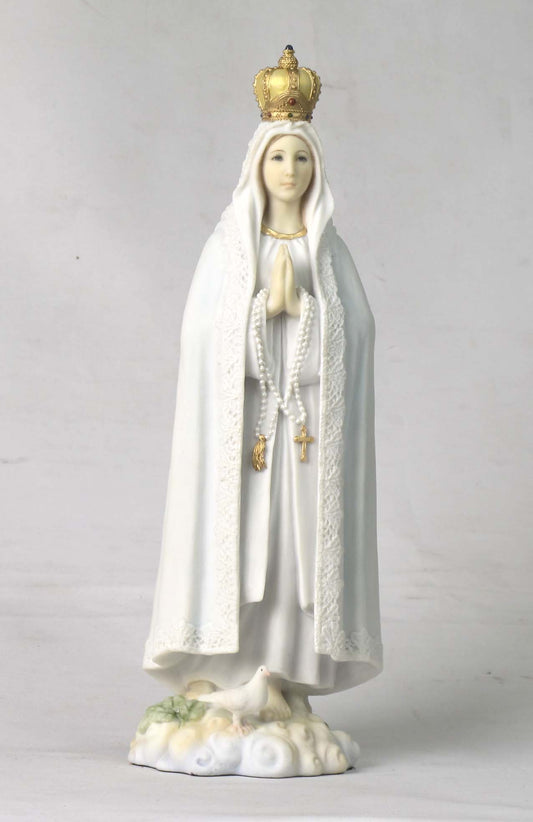 White Our Lady Of Fatima Decorative Statue Figurine