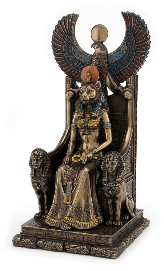 Egyptian Goddess Sekhmet Sitting In Throne