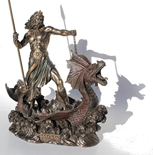 Poseidon With Trident Standing On Hippocampus