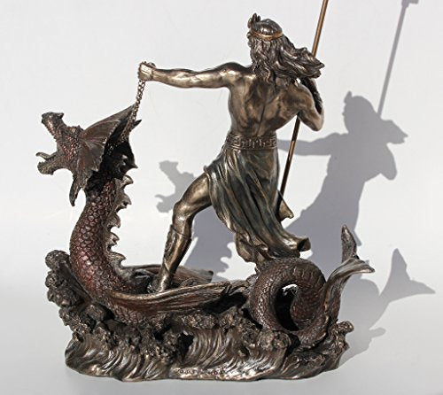 Poseidon With Trident Standing On Hippocampus