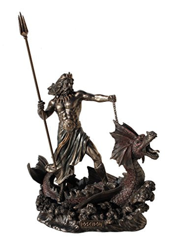 Poseidon With Trident Standing On Hippocampus