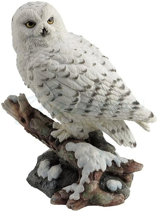 Snow Owl Perching On Branch Polystone