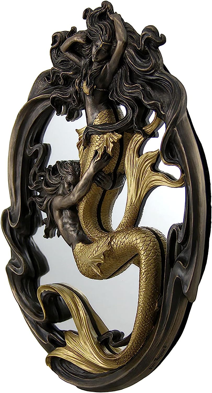 Merman Holding Mermaid Mirror