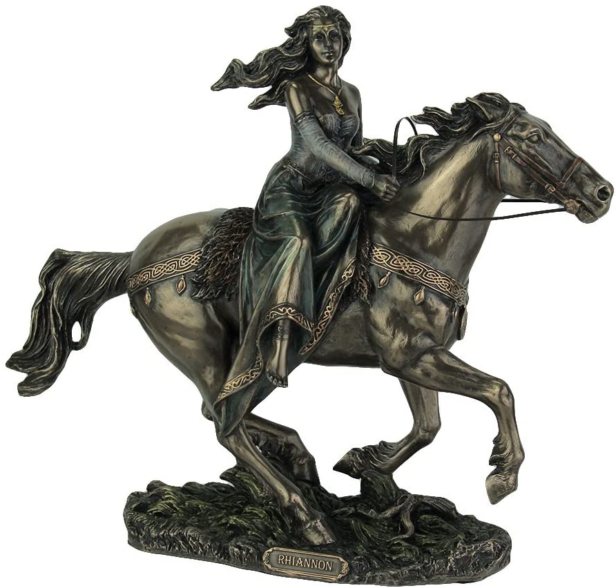 Rhiannon Celtic Horse Goddess Centerpiece Sculpture