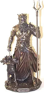 Greek God of The Underworld with Cerebrus Hell Hound Statue