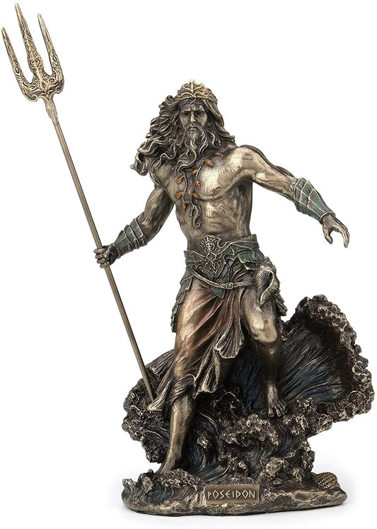 Poseidon Greek God Of The Sea Cold Cast Bronze Sculpture