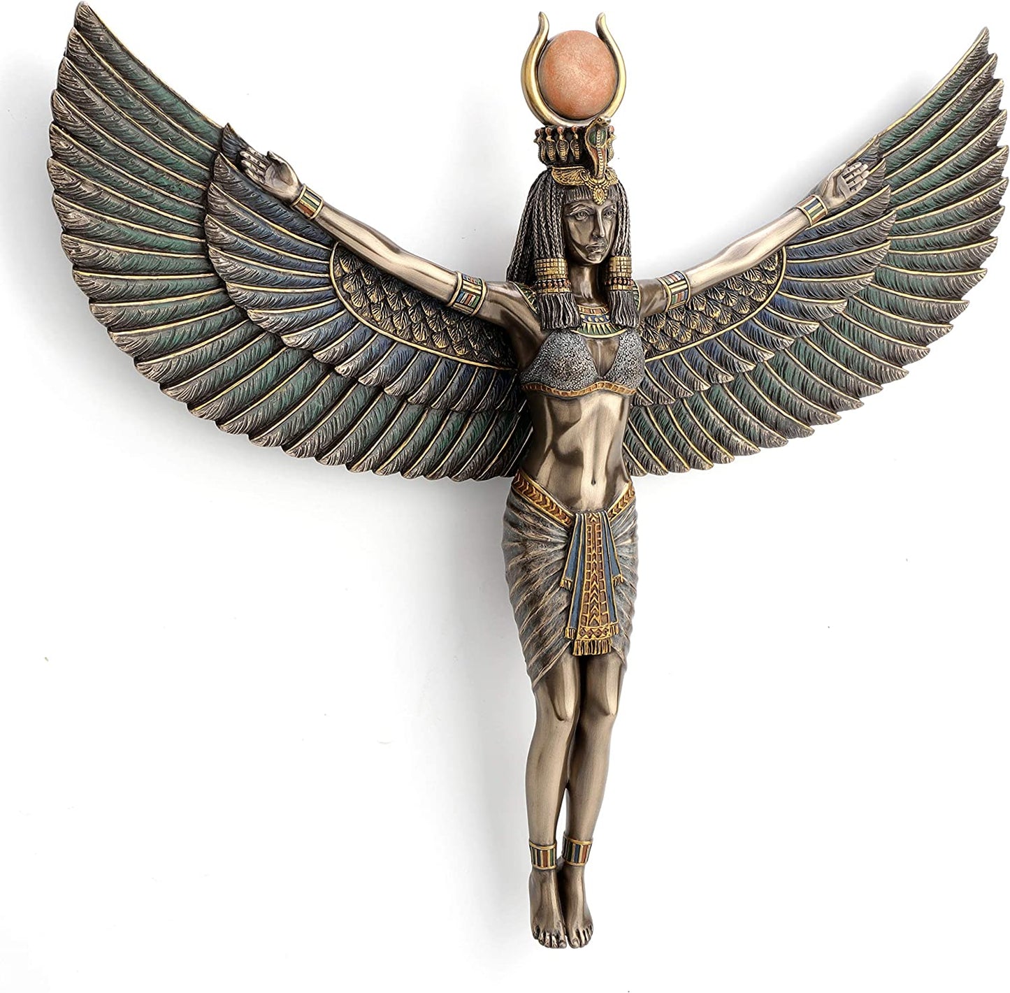 Egyptian Goddess Isis Spreading Wings Wall Plaque