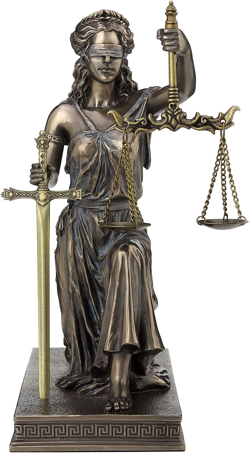 Lady Justice Kneeling Holding Scale And Sword