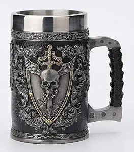 Winged Skull Crest Stein (Stainless Steel Tumbler)