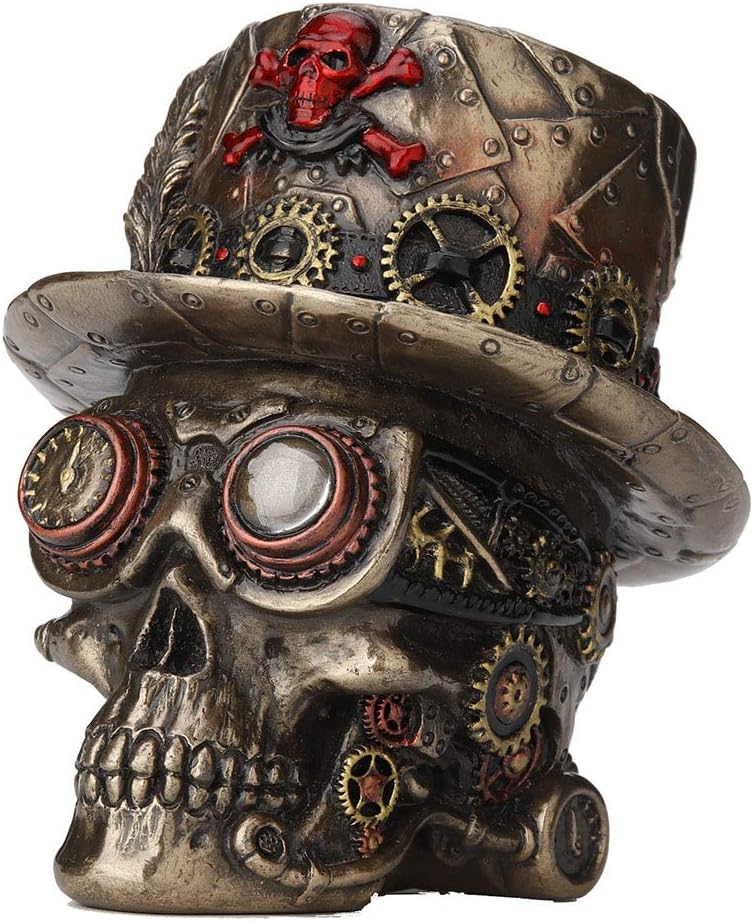 Steampunk Crossbone Top Hat Skull
