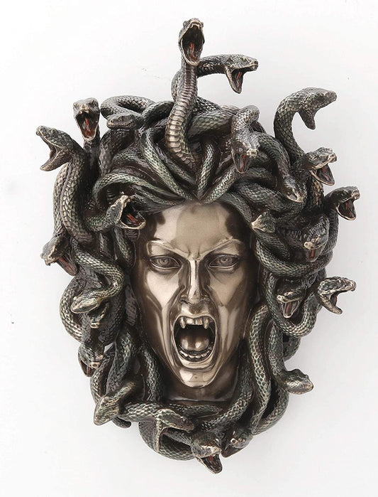 Head Of Medusa Wall Plaque Cold Cast Bronze Finish