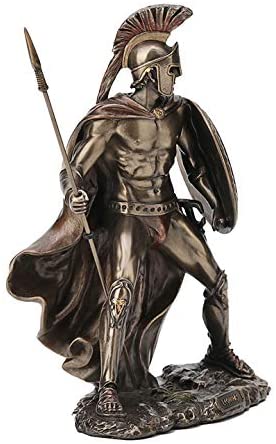 Spartan King Leonidas Holding Spear And Shield Cold Cast Bronze