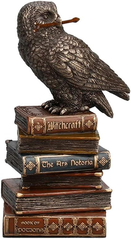 Magic Wand Snowy Owl On Book Stack