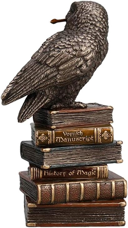 Magic Wand Snowy Owl On Book Stack