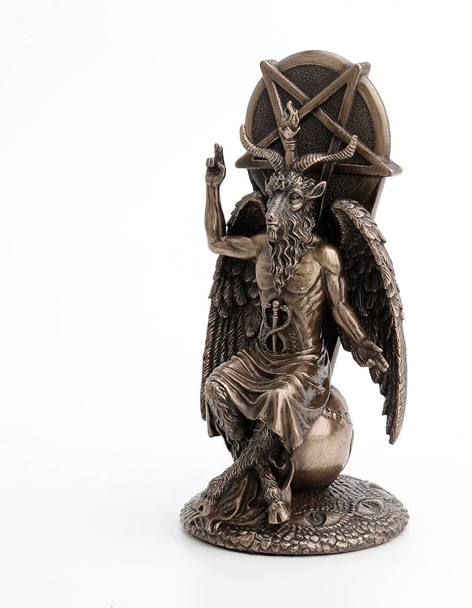 Statue Of Baphomet Sitting On Globe
