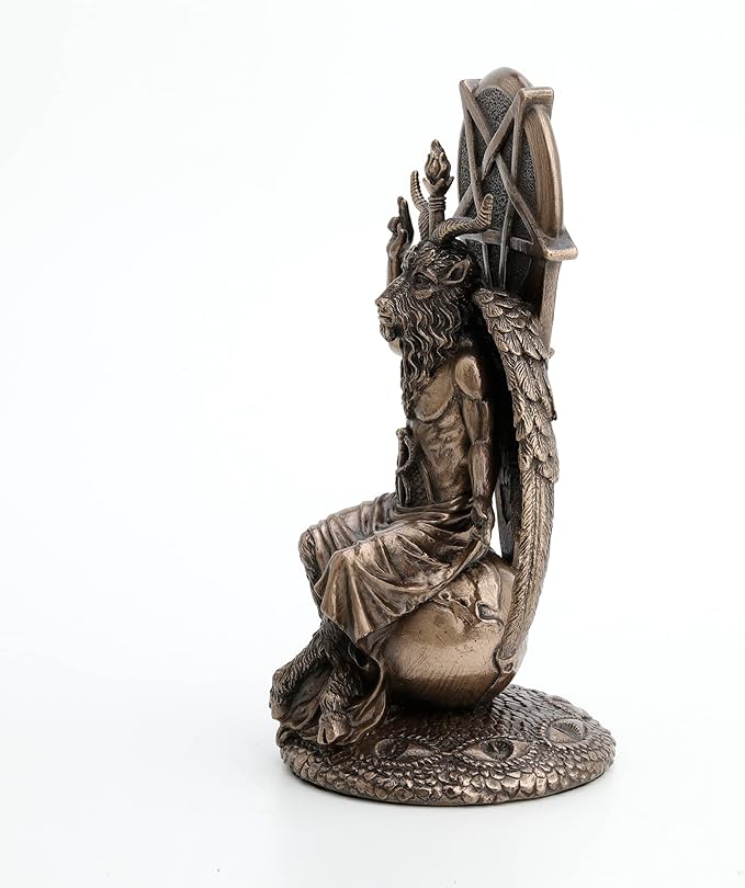 Statue Of Baphomet Sitting On Globe