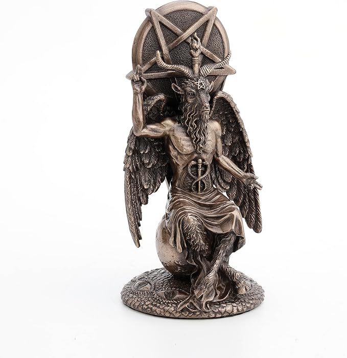 Statue Of Baphomet Sitting On Globe