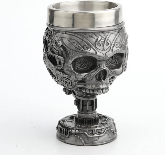 Steampunk Skull Celtic Trinity Goblet Mug