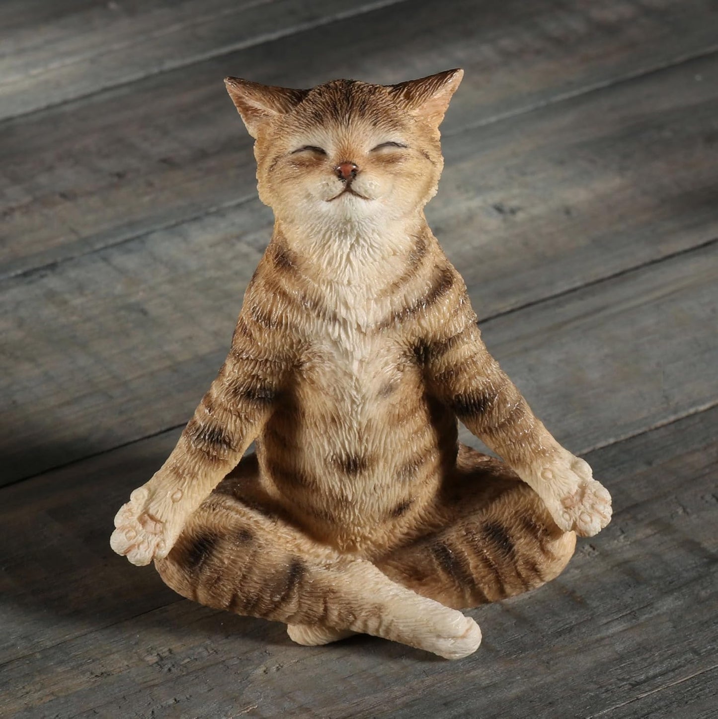Brown Tabby Yoga Cat Lotus Pose