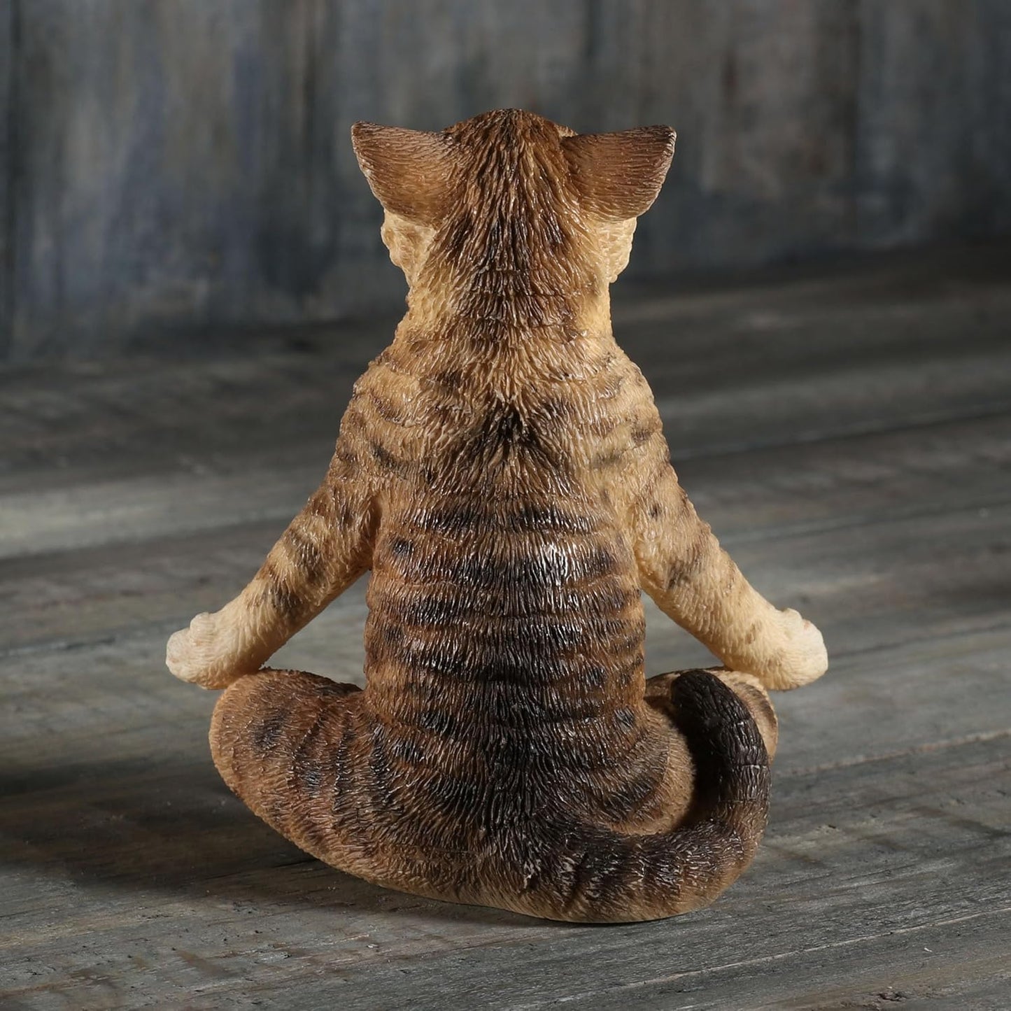 Brown Tabby Yoga Cat Lotus Pose