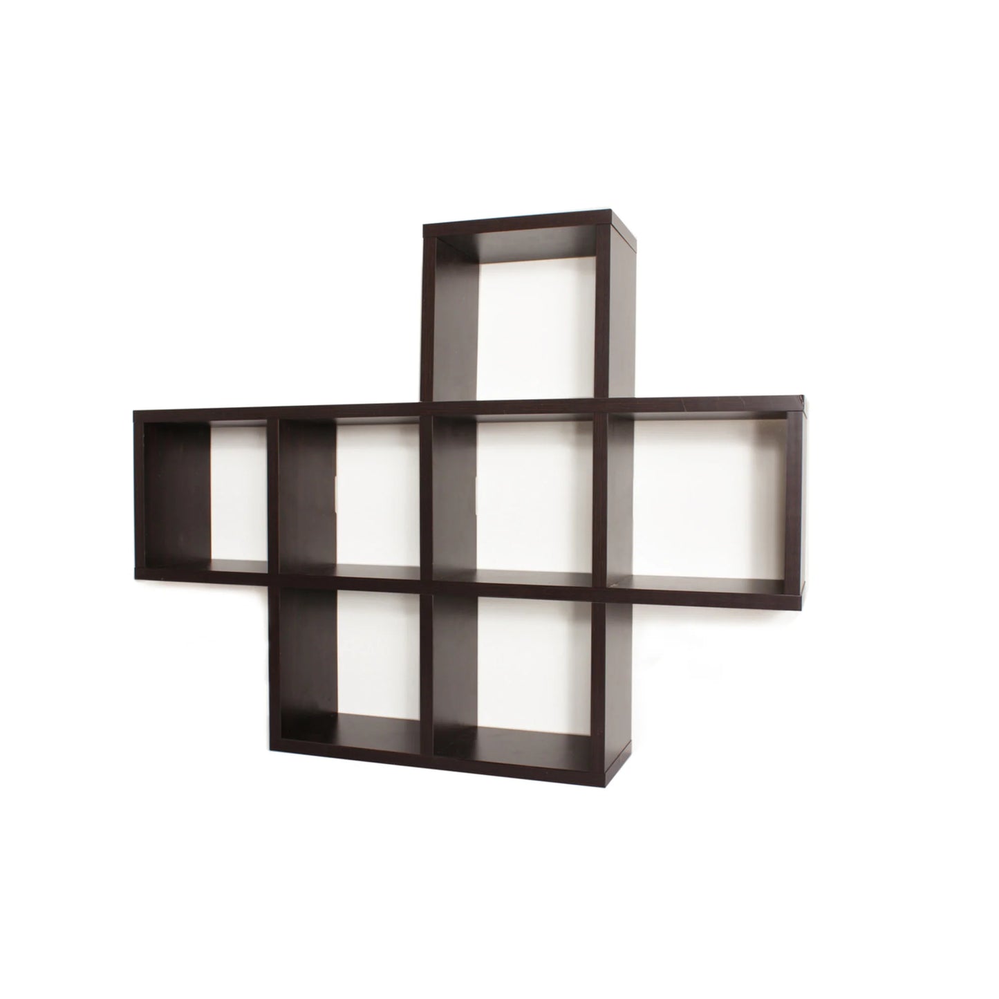 Cubby Laminated Walnut Veneer Shelving Unit
