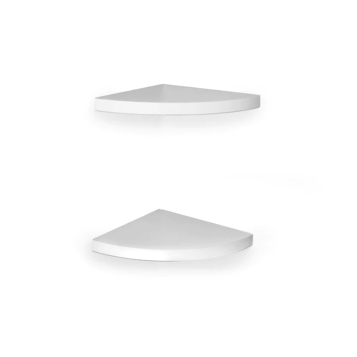 Laminate Corner Radial Shelves (Set of 2) - White