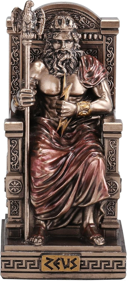Zeus Sitting On Throne Holding Thunderbolt