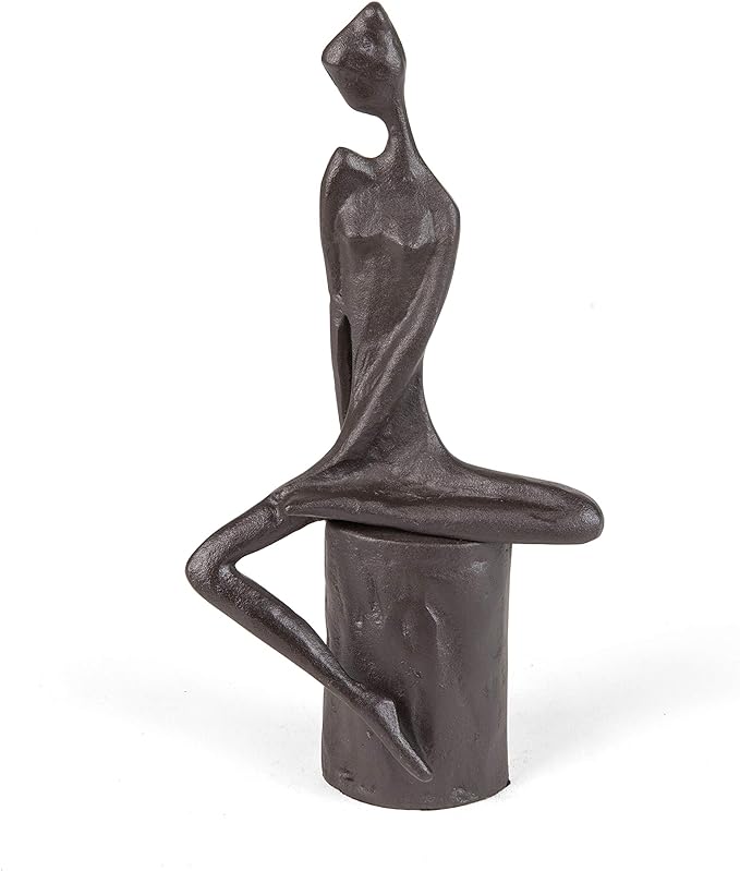 Woman in Reflection Cast Iron Sculpture
