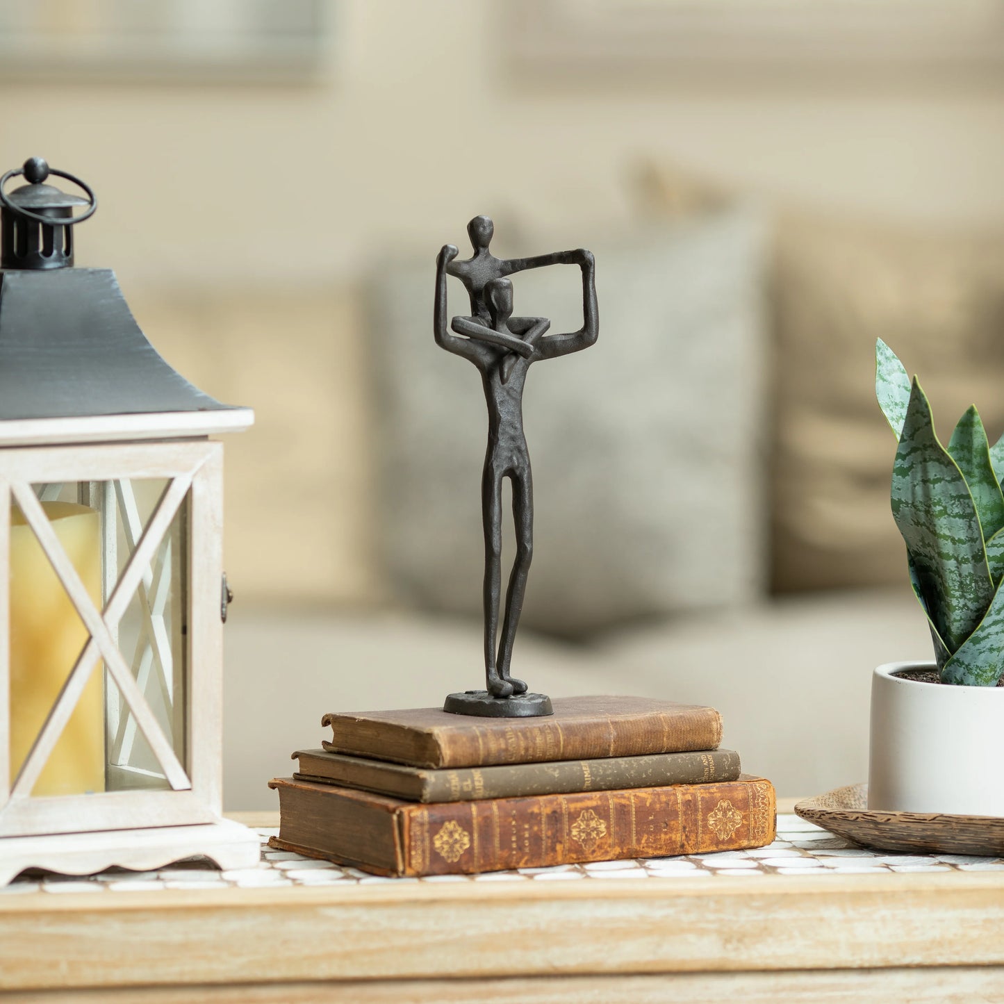Encircled Reader Iron Sculpture