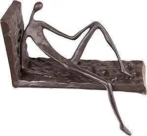 Decorative Cast Iron Single Bookend - Man On Ledge
