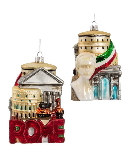 5 Inch Rome Cityscape Glass Ornament
