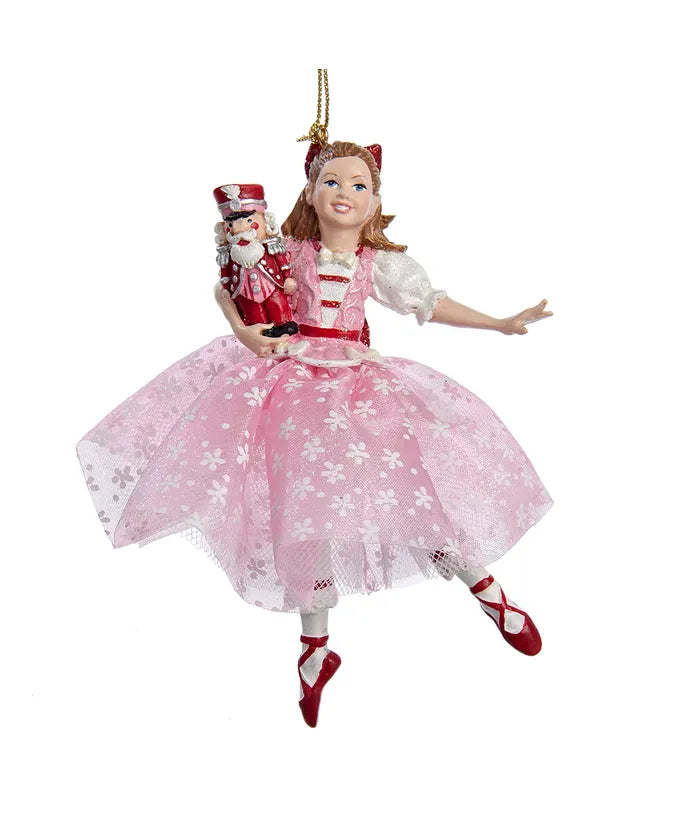 The Nutcracker Suite Clara In Pink Dress Holding Nutcracker Christmas Ornament