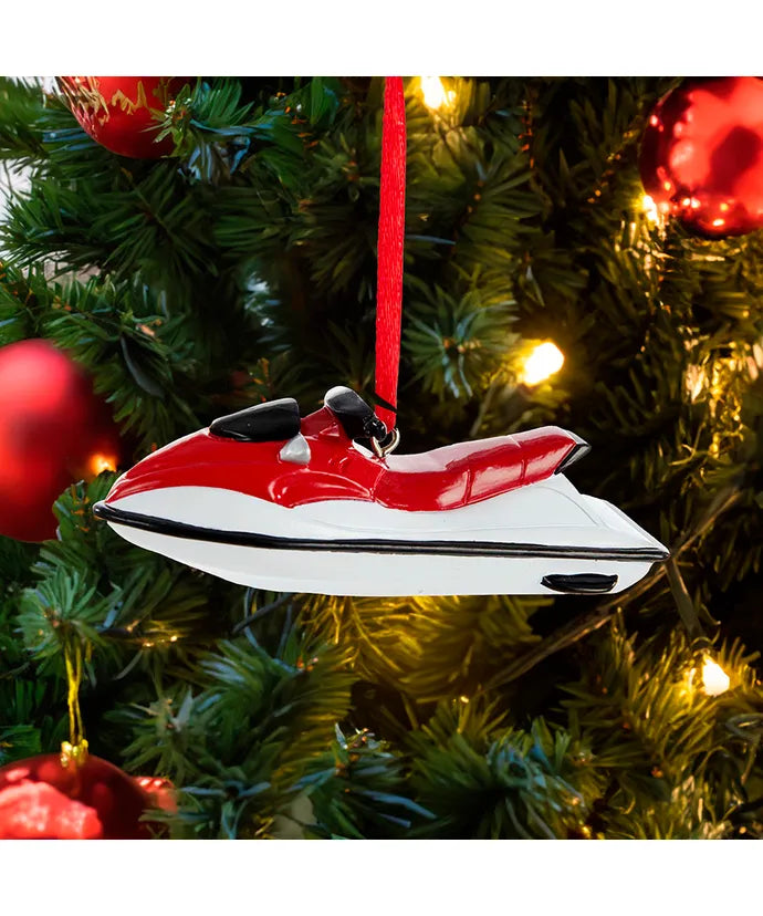 Red And White Jet Ski Ornament