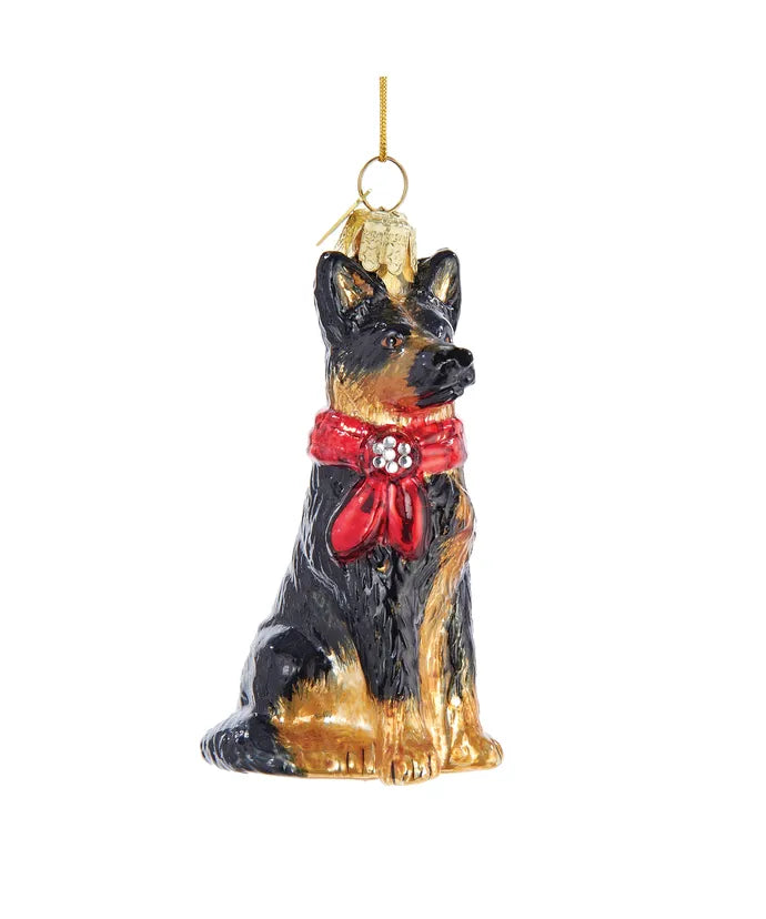 German Shepherd Glass Ornament