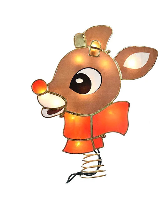 7" Rudolph The Red Nose Reindeer Lighted Capiz Treetop