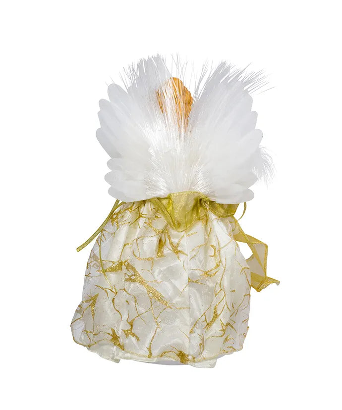12Inch,7-Light LED Color-Changing Fiber-Optic Ivory And Gold Angel Treetop