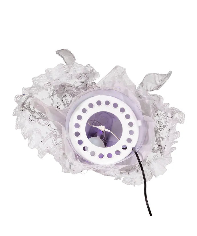 12Inch 7-Light LED Color-Changing Fiber-Optic White And Silver Angel Treetop