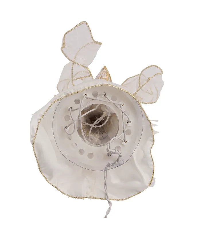 12" UL 10-Light Ivory and Gold Angel Treetop